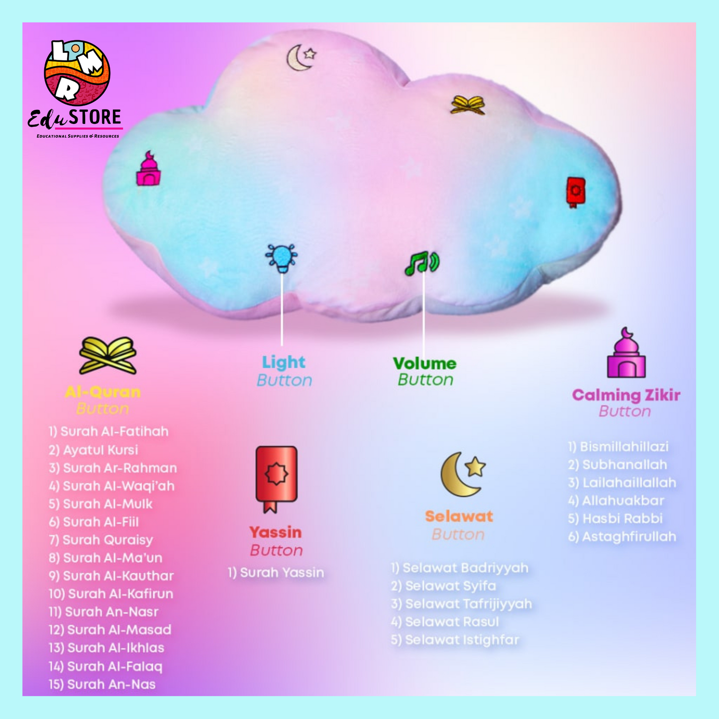 Rainbow Zikir Pillow